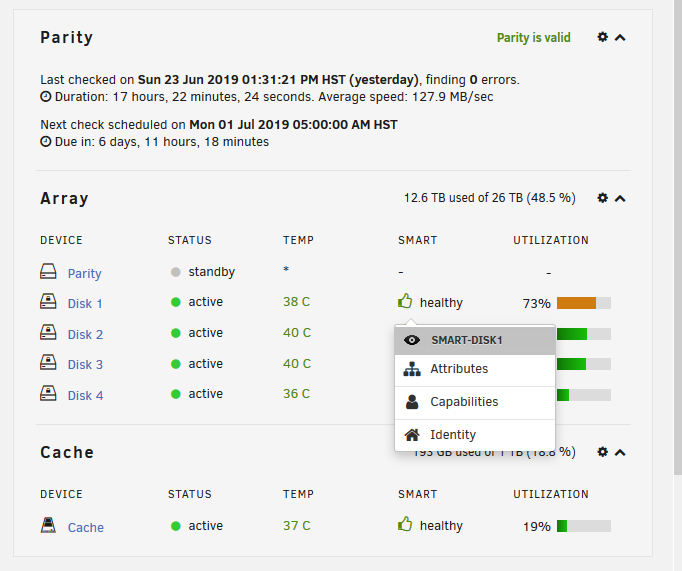 unRAID 6.7.1 - Dashboard - SMART Status.png