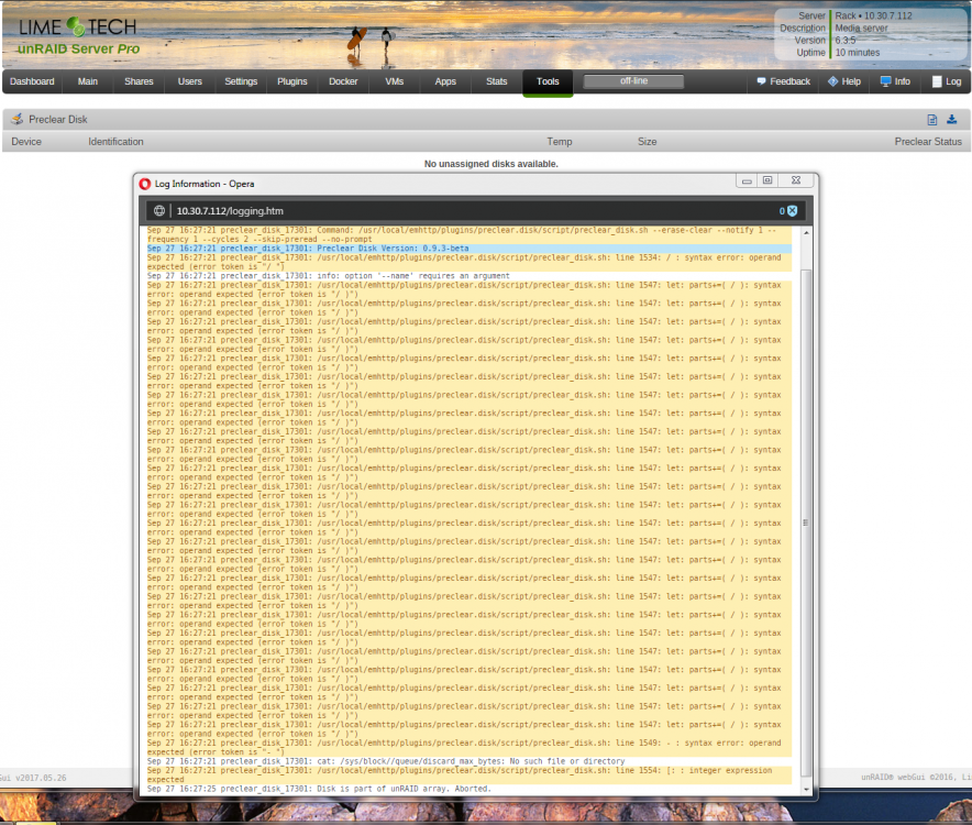 preclear 26 (preclear plugin & log after start).PNG