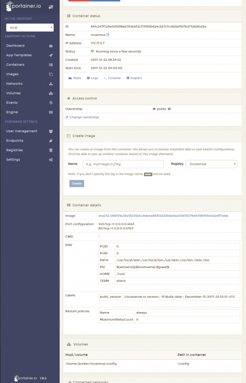 Screencap - Muximux container.png