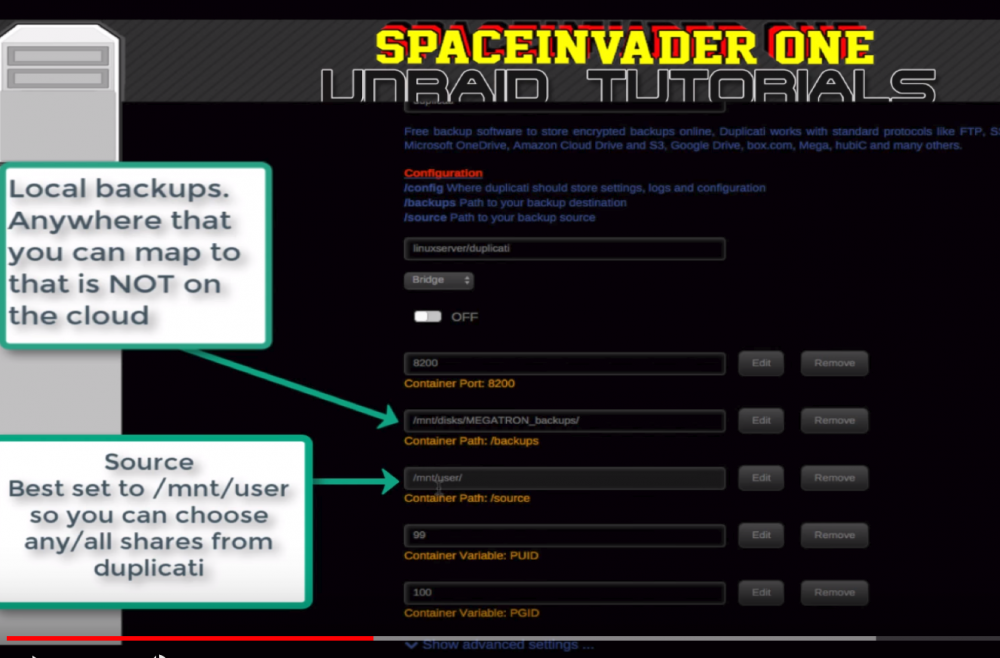 SpaceInvader Duplicati Setup screen.PNG
