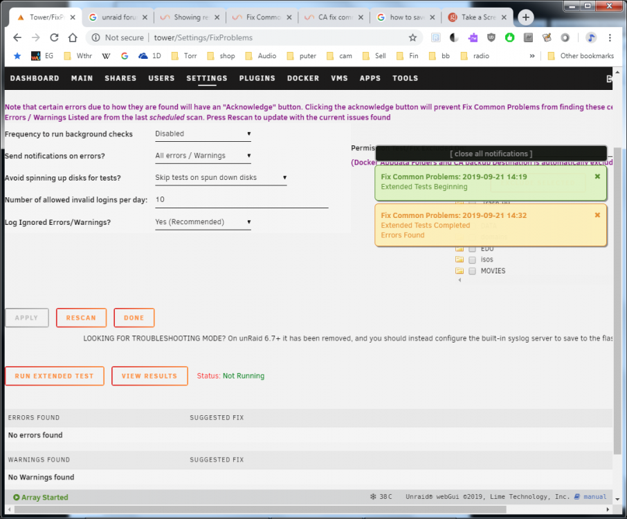 Unraid screenshot Fix Common Problems results.png