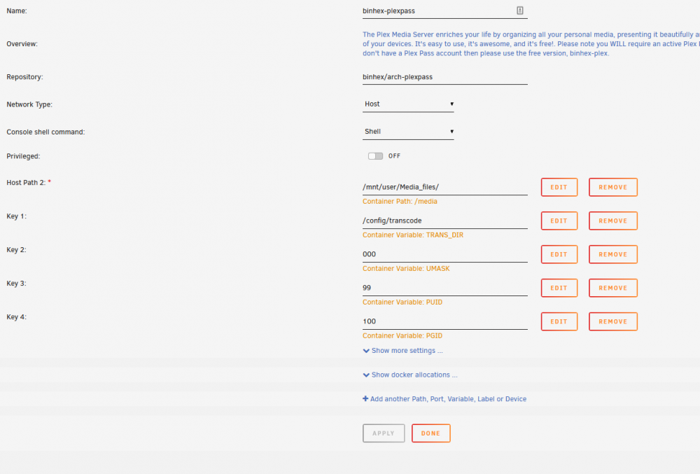 Binhex Plex Settings.PNG