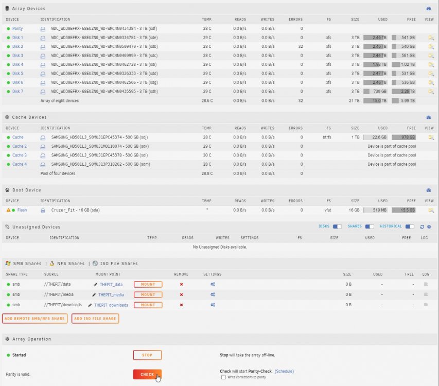 Starting the parity sync