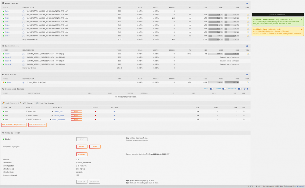 After the parity sync has finished.
