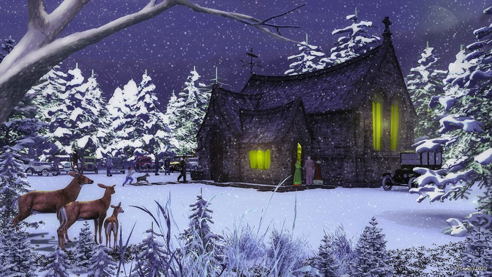 Vue034 Christmas Eve Visitors at the Old Church {2020}=KRM02.jpg