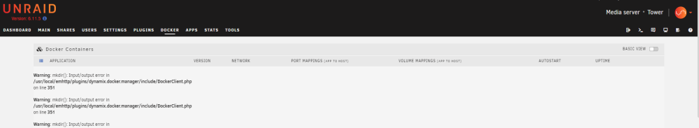 This is the error i get when i open the Docker tap: