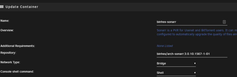 unraid binhex sonarr older version.PNG