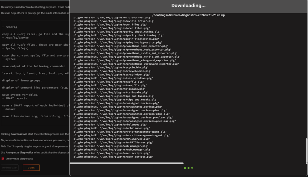 Unraid Diagnostic Stuck.png